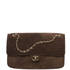 Chanel Maxi Flap bag Suede Calfskin in Dark Brown & Gold Metal