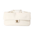 Chanel 26 Maxi Oversized Flap Bag in White Grained Calfskin with Gold Hardware