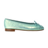 Chanel Ballet Flats in Iridescent Turquoise Leather Croc Embossed